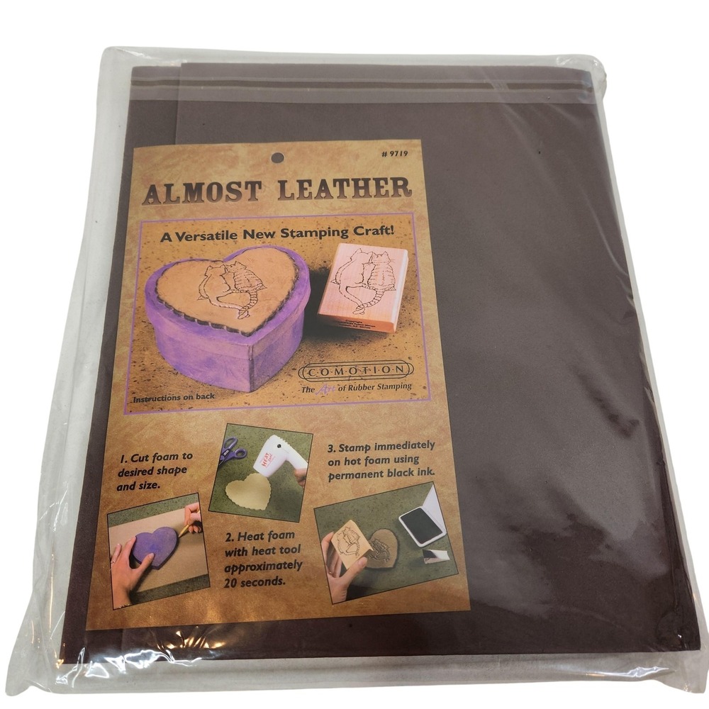 Comotion Almost Leather Foam Stamping Sheet Brown Craft Rubber Stamp Foam